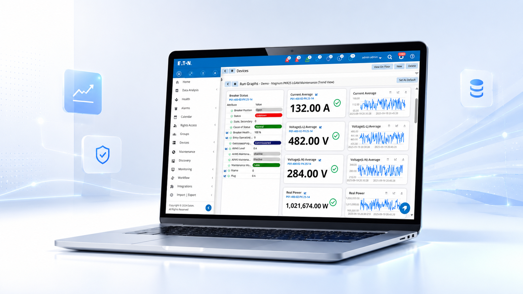 Eaton Brightlayer power management software dashboard